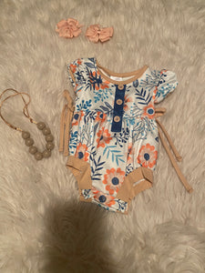 Nude Floral Romper